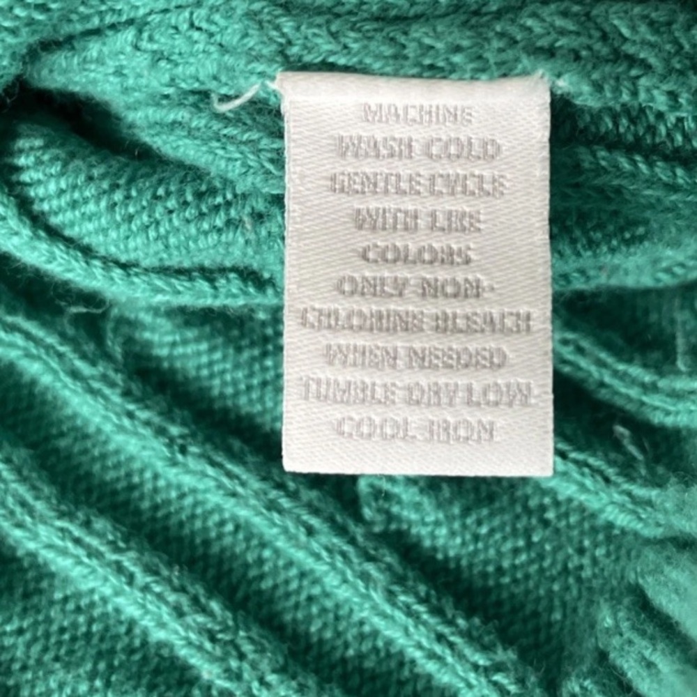 Charter Club Green Cable knit Cotton Sweater Preppy Smart Xl - Picture 5 of 6